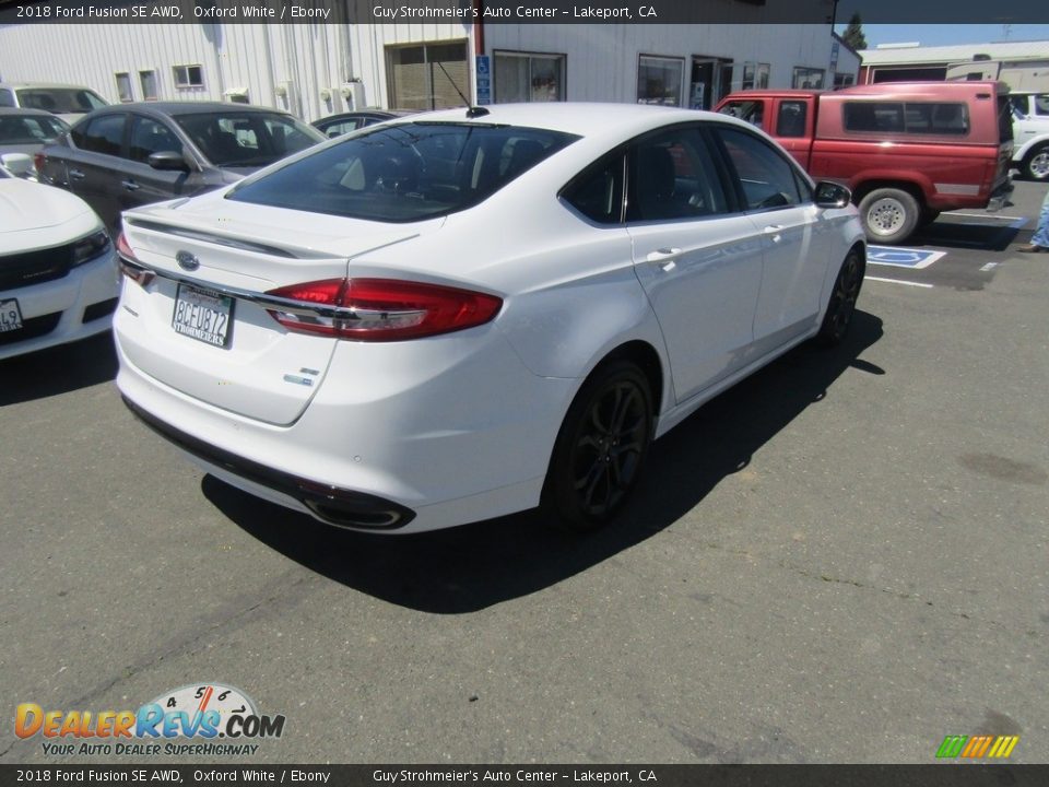 2018 Ford Fusion SE AWD Oxford White / Ebony Photo #6