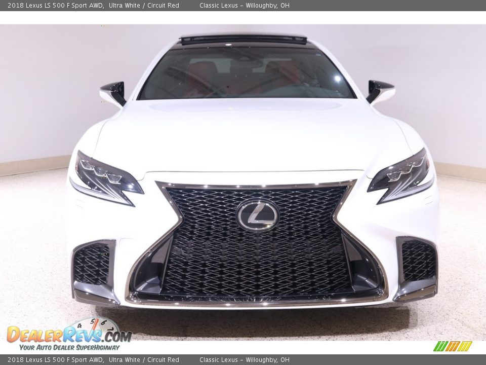 2018 Lexus LS 500 F Sport AWD Ultra White / Circuit Red Photo #2