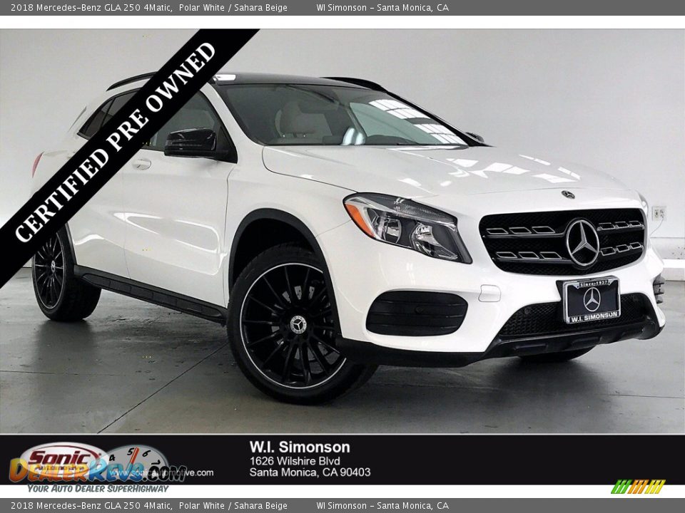 2018 Mercedes-Benz GLA 250 4Matic Polar White / Sahara Beige Photo #1