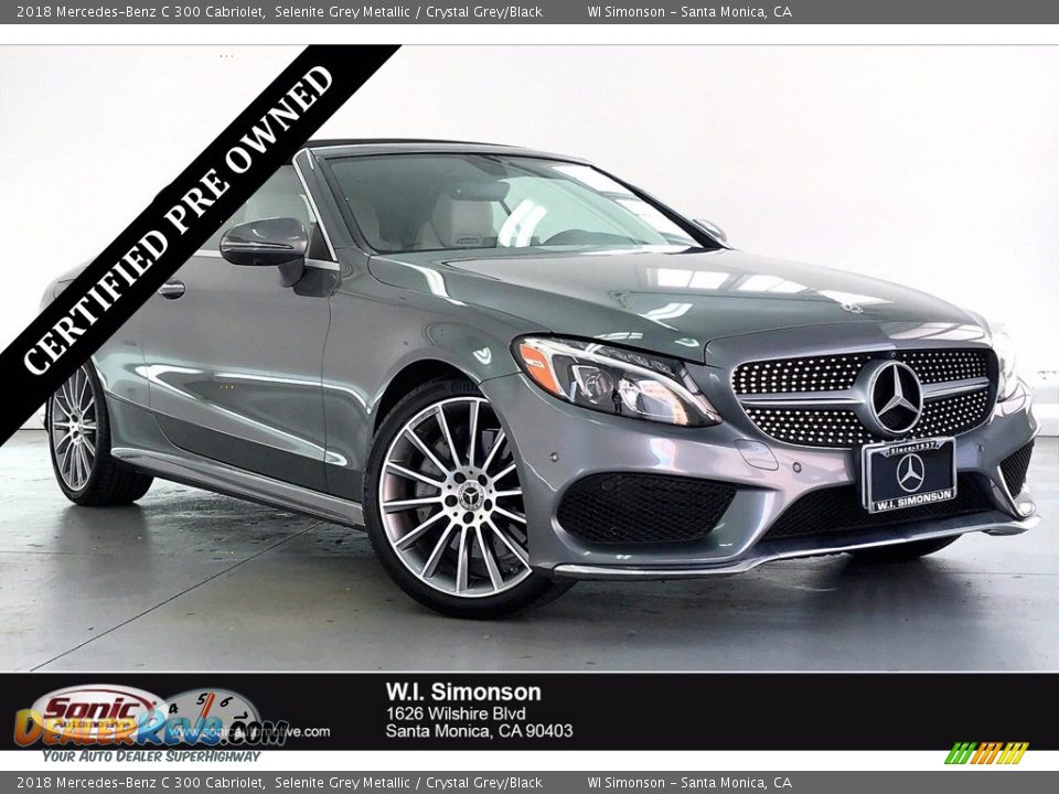 2018 Mercedes-Benz C 300 Cabriolet Selenite Grey Metallic / Crystal Grey/Black Photo #1