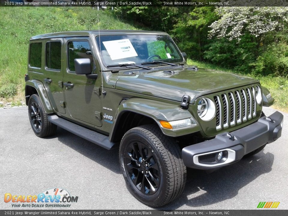 2021 Jeep Wrangler Unlimited Sahara 4xe Hybrid Sarge Green / Dark Saddle/Black Photo #6