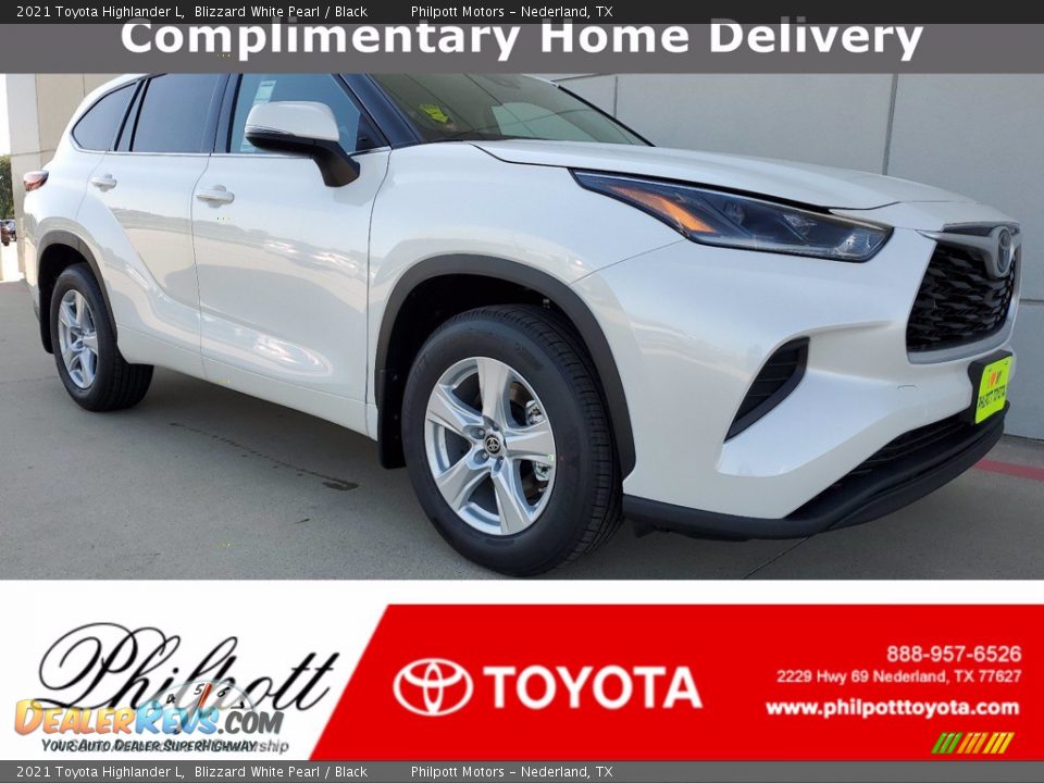 2021 Toyota Highlander L Blizzard White Pearl / Black Photo #1