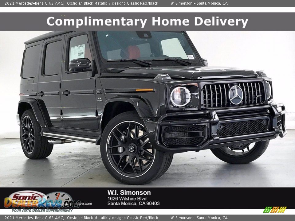 2021 Mercedes-Benz G 63 AMG Obsidian Black Metallic / designo Classic Red/Black Photo #1