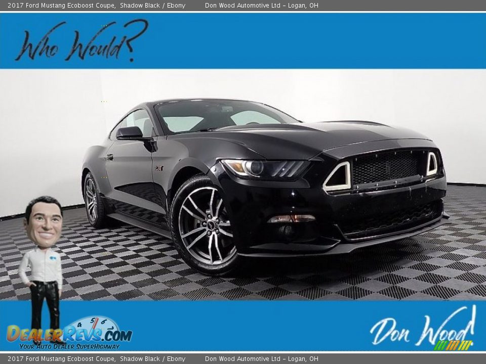 2017 Ford Mustang Ecoboost Coupe Shadow Black / Ebony Photo #1