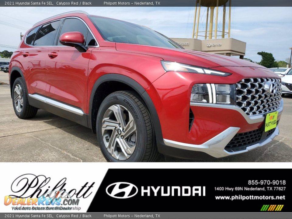 2021 Hyundai Santa Fe SEL Calypso Red / Black Photo #1