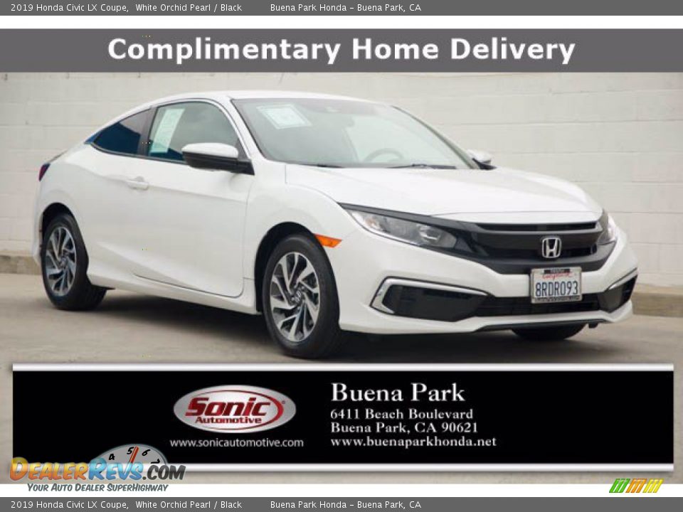 2019 Honda Civic LX Coupe White Orchid Pearl / Black Photo #1