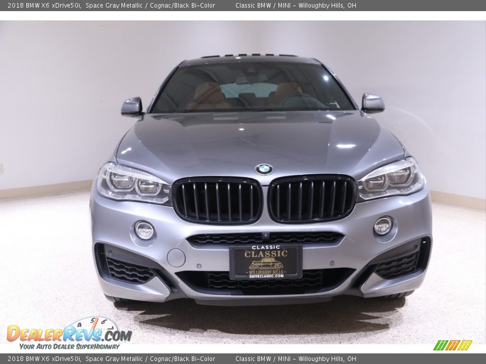 2018 BMW X6 xDrive50i Space Gray Metallic / Cognac/Black Bi-Color Photo #2