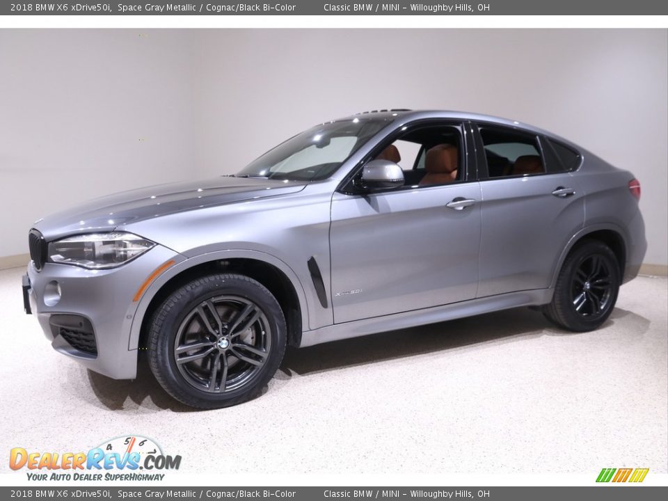 2018 BMW X6 xDrive50i Space Gray Metallic / Cognac/Black Bi-Color Photo #3