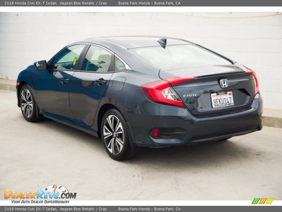 2018 Honda Civic EX-T Sedan Aegean Blue Metallic / Gray Photo #2