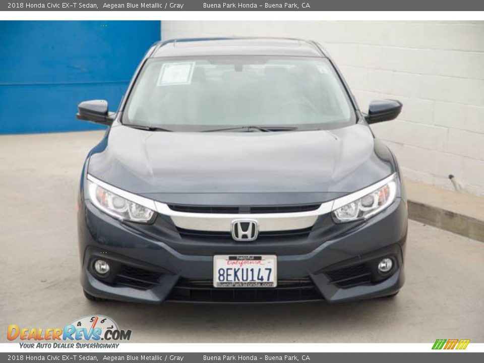 2018 Honda Civic EX-T Sedan Aegean Blue Metallic / Gray Photo #7