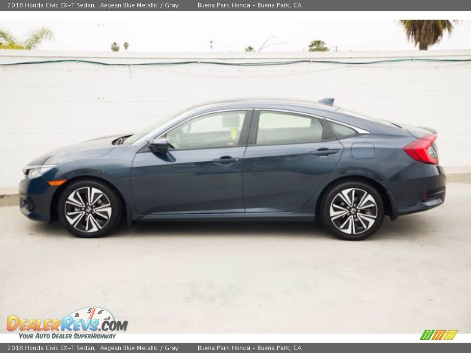 2018 Honda Civic EX-T Sedan Aegean Blue Metallic / Gray Photo #8