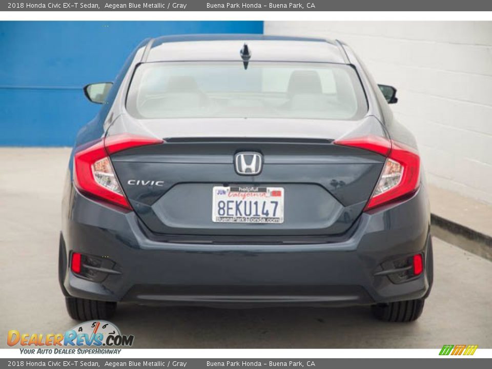 2018 Honda Civic EX-T Sedan Aegean Blue Metallic / Gray Photo #9