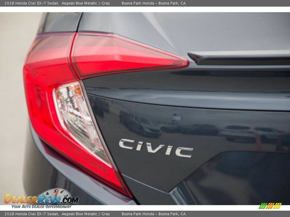 2018 Honda Civic EX-T Sedan Aegean Blue Metallic / Gray Photo #10