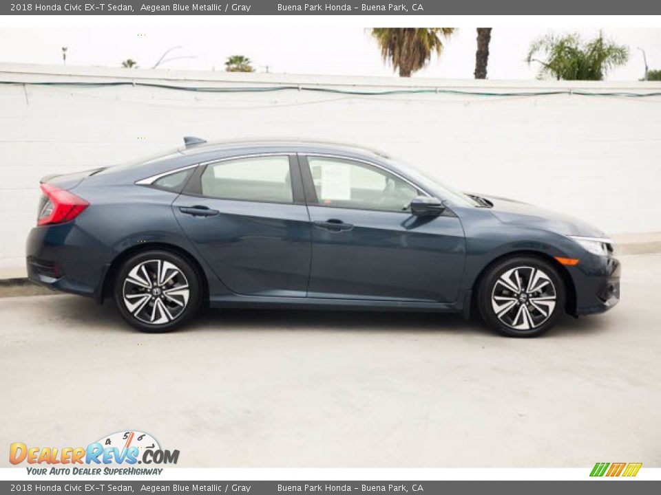 2018 Honda Civic EX-T Sedan Aegean Blue Metallic / Gray Photo #12