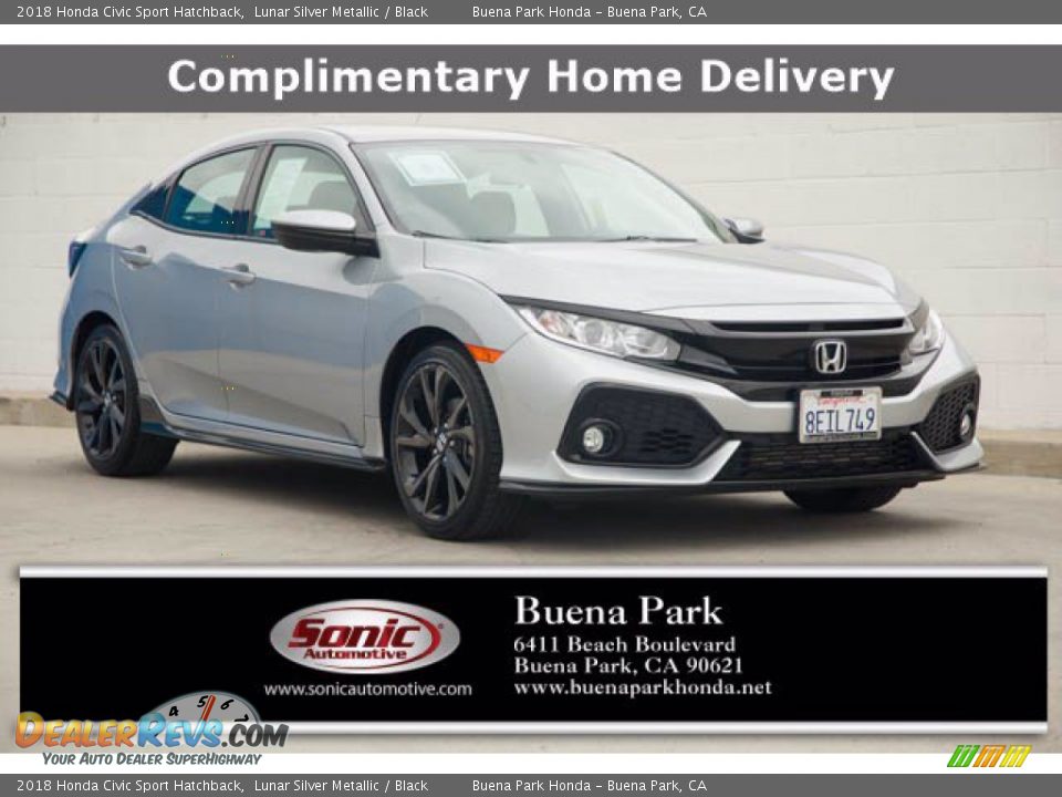 2018 Honda Civic Sport Hatchback Lunar Silver Metallic / Black Photo #1