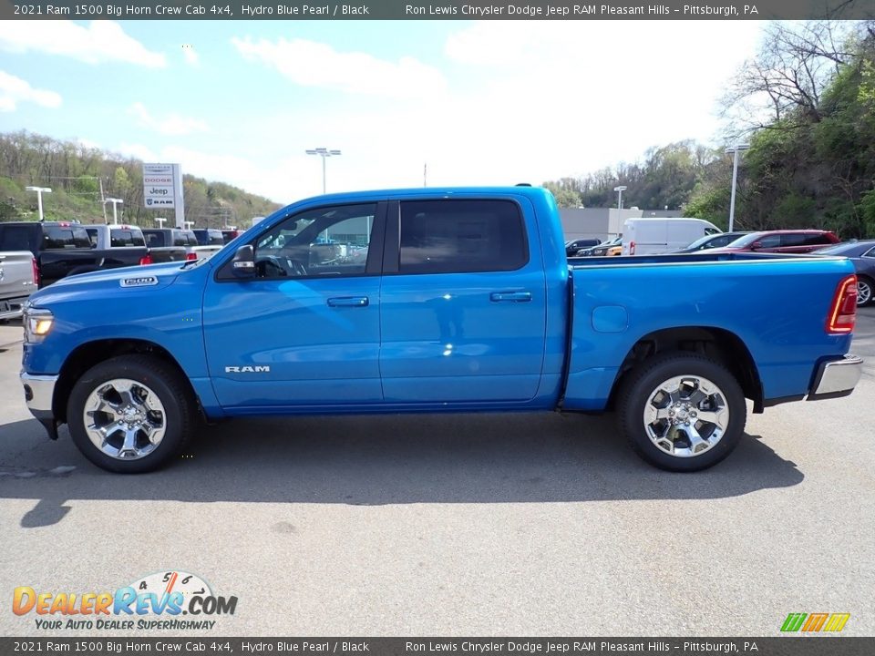 2021 Ram 1500 Big Horn Crew Cab 4x4 Hydro Blue Pearl / Black Photo #2