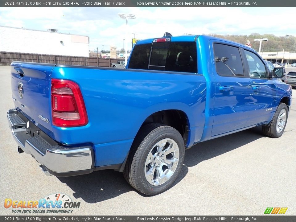 2021 Ram 1500 Big Horn Crew Cab 4x4 Hydro Blue Pearl / Black Photo #5