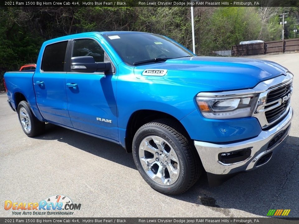 2021 Ram 1500 Big Horn Crew Cab 4x4 Hydro Blue Pearl / Black Photo #7