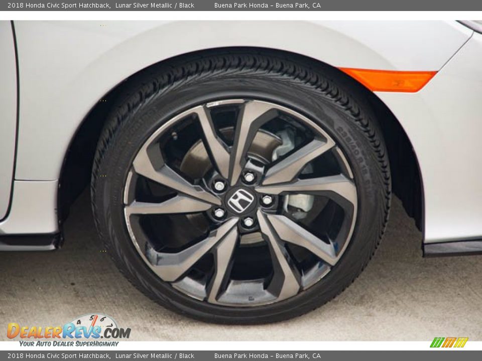 2018 Honda Civic Sport Hatchback Lunar Silver Metallic / Black Photo #34