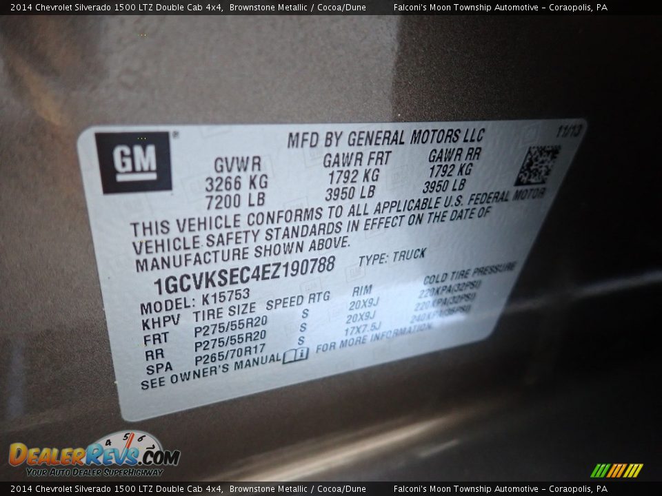 2014 Chevrolet Silverado 1500 LTZ Double Cab 4x4 Brownstone Metallic / Cocoa/Dune Photo #23