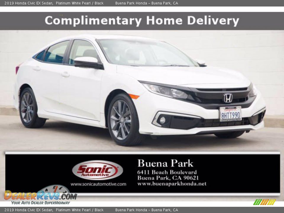 2019 Honda Civic EX Sedan Platinum White Pearl / Black Photo #1