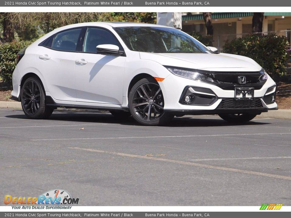 2021 Honda Civic Sport Touring Hatchback Platinum White Pearl / Black Photo #2