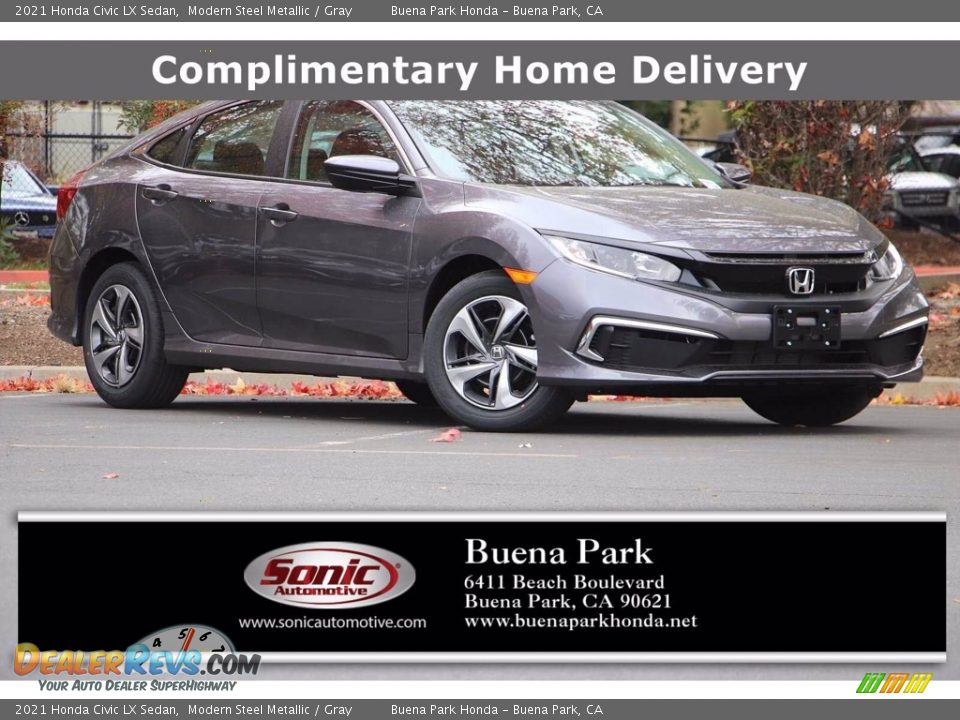 2021 Honda Civic LX Sedan Modern Steel Metallic / Gray Photo #1