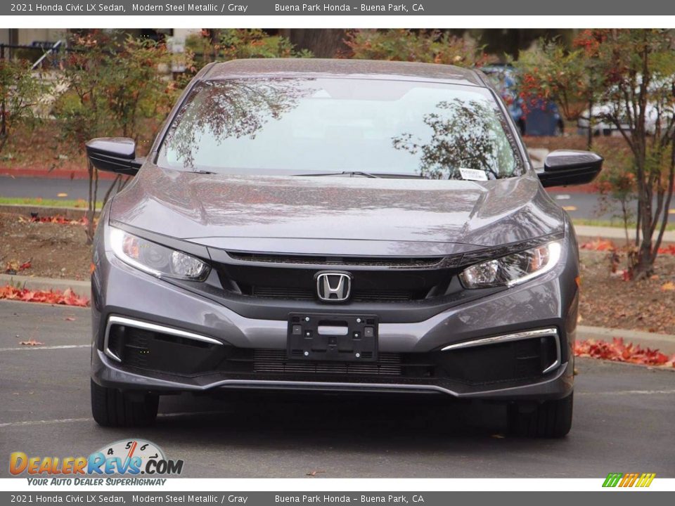 2021 Honda Civic LX Sedan Modern Steel Metallic / Gray Photo #3