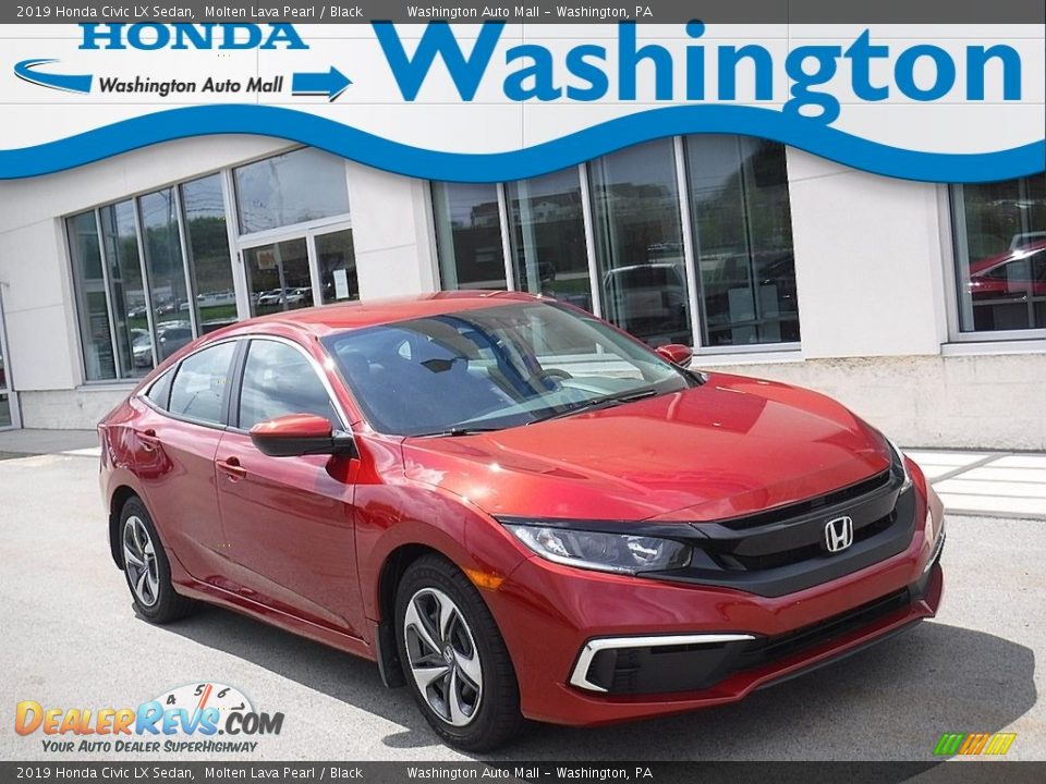 2019 Honda Civic LX Sedan Molten Lava Pearl / Black Photo #1