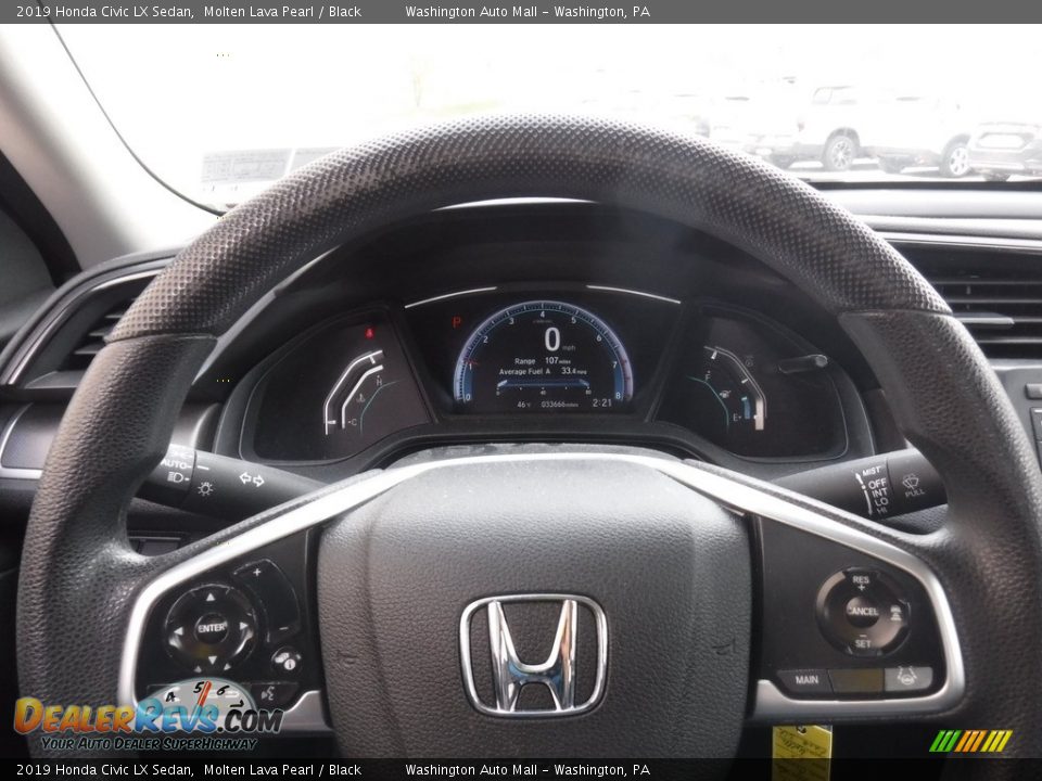 2019 Honda Civic LX Sedan Molten Lava Pearl / Black Photo #19