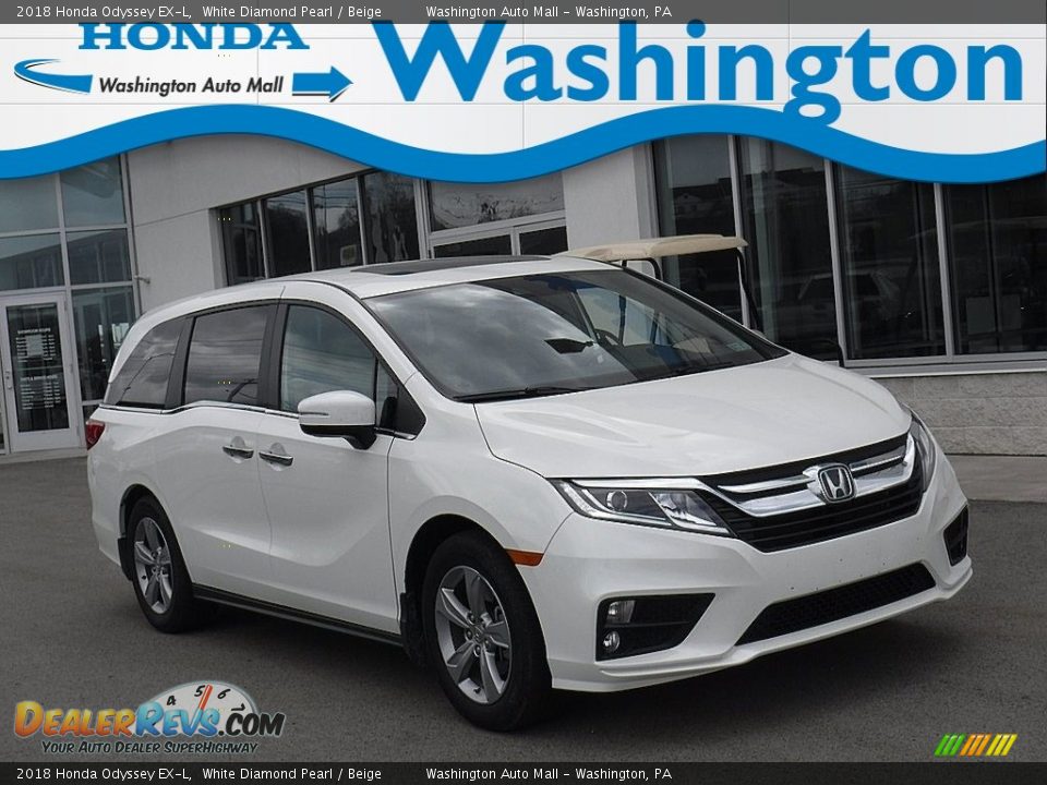 2018 Honda Odyssey EX-L White Diamond Pearl / Beige Photo #1