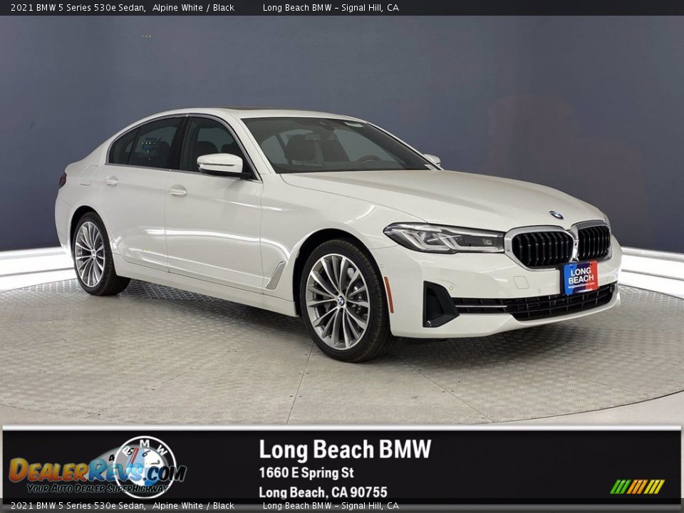 2021 BMW 5 Series 530e Sedan Alpine White / Black Photo #1