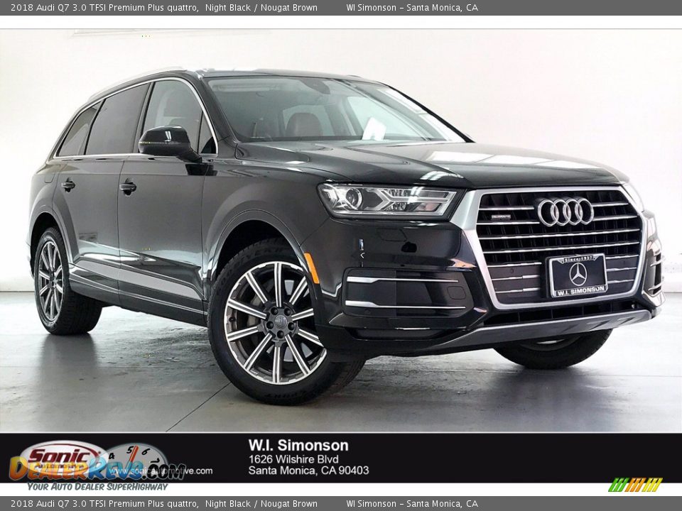 2018 Audi Q7 3.0 TFSI Premium Plus quattro Night Black / Nougat Brown Photo #1