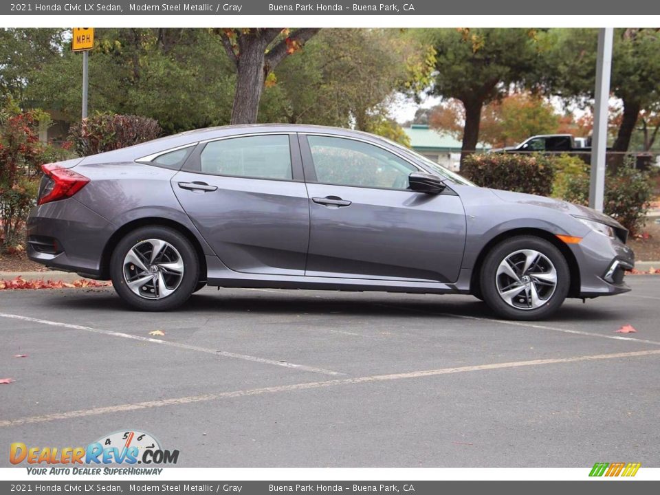 2021 Honda Civic LX Sedan Modern Steel Metallic / Gray Photo #4