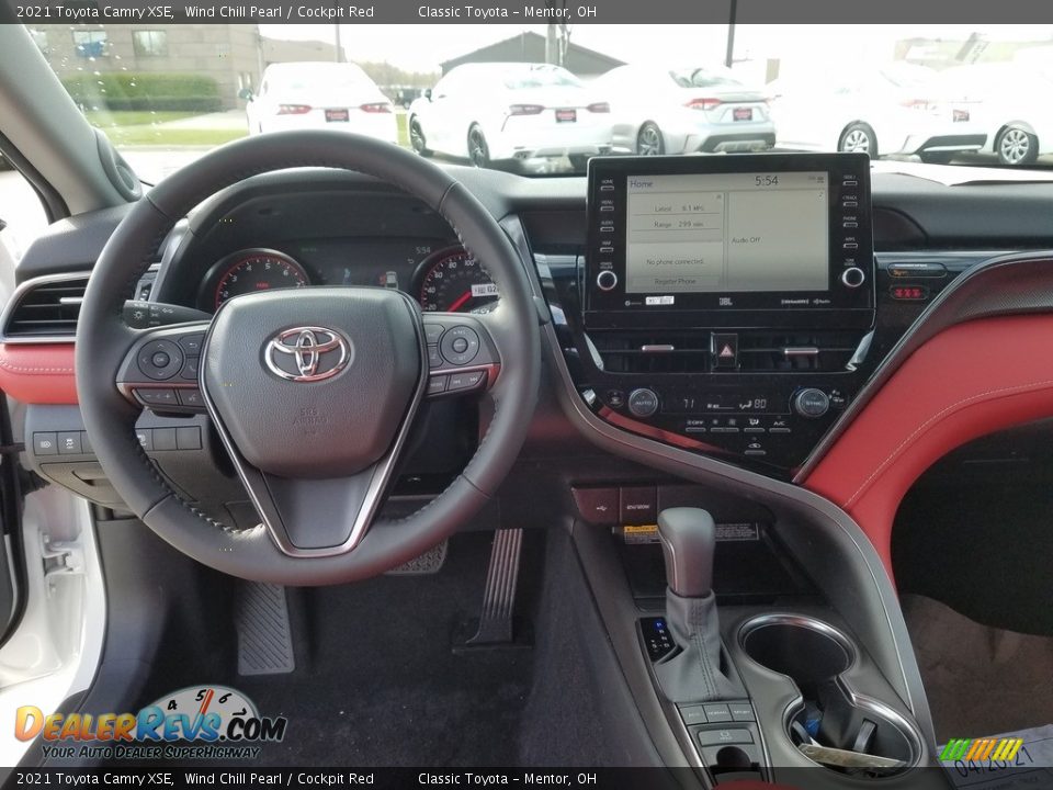 2021 Toyota Camry XSE Wind Chill Pearl / Cockpit Red Photo #4