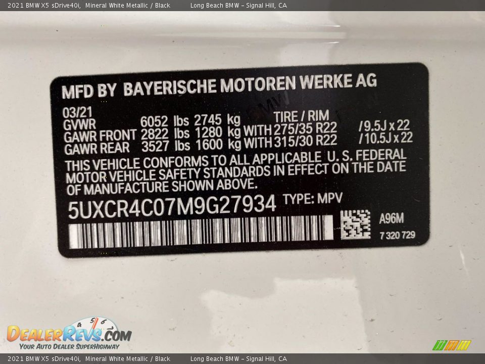 2021 BMW X5 sDrive40i Mineral White Metallic / Black Photo #26