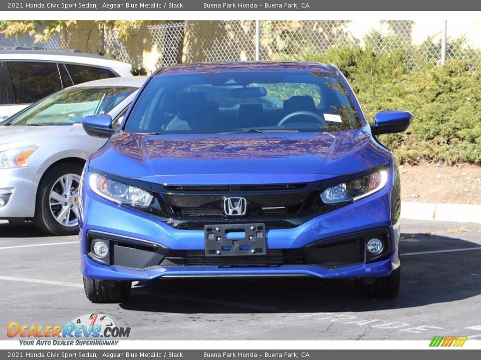 2021 Honda Civic Sport Sedan Aegean Blue Metallic / Black Photo #3