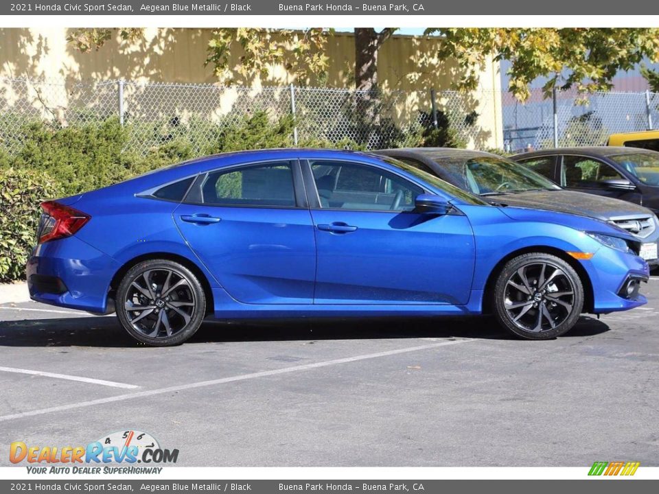 2021 Honda Civic Sport Sedan Aegean Blue Metallic / Black Photo #4