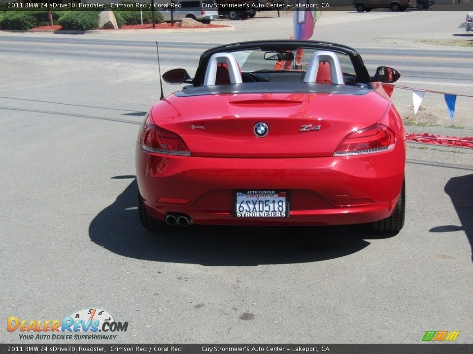 2011 BMW Z4 sDrive30i Roadster Crimson Red / Coral Red Photo #3