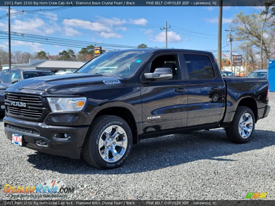 2021 Ram 1500 Big Horn Crew Cab 4x4 Diamond Black Crystal Pearl / Black Photo #1