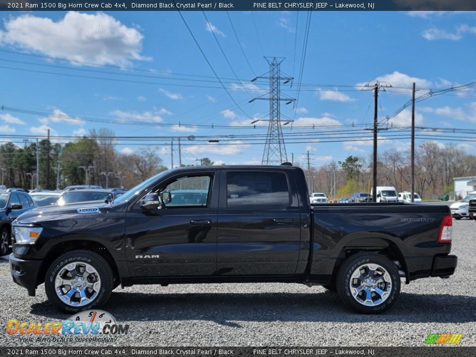 2021 Ram 1500 Big Horn Crew Cab 4x4 Diamond Black Crystal Pearl / Black Photo #4