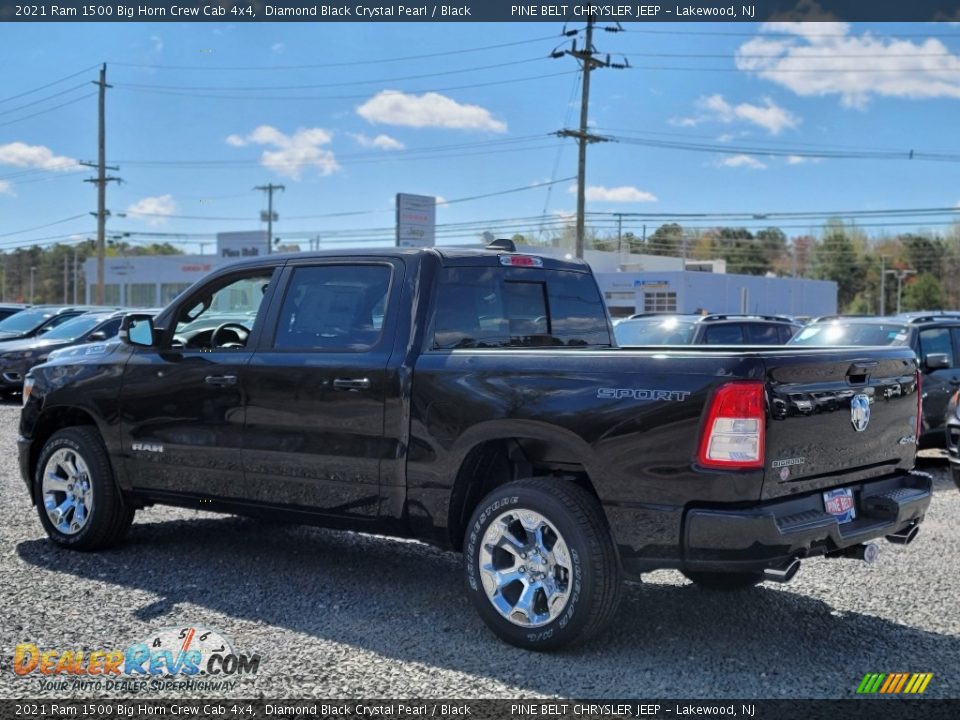 2021 Ram 1500 Big Horn Crew Cab 4x4 Diamond Black Crystal Pearl / Black Photo #6