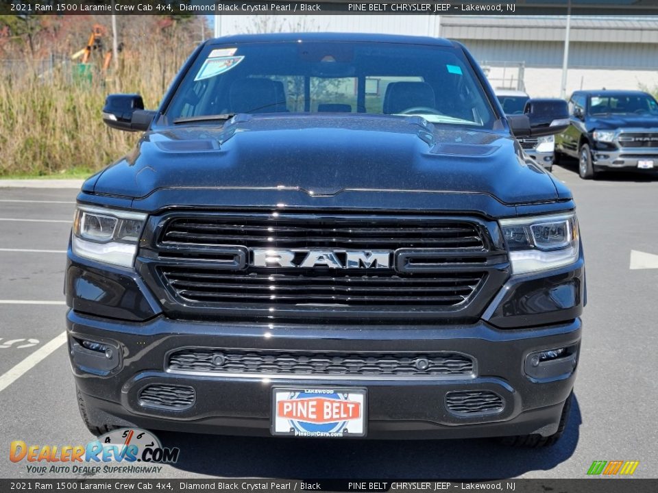 2021 Ram 1500 Laramie Crew Cab 4x4 Diamond Black Crystal Pearl / Black Photo #3