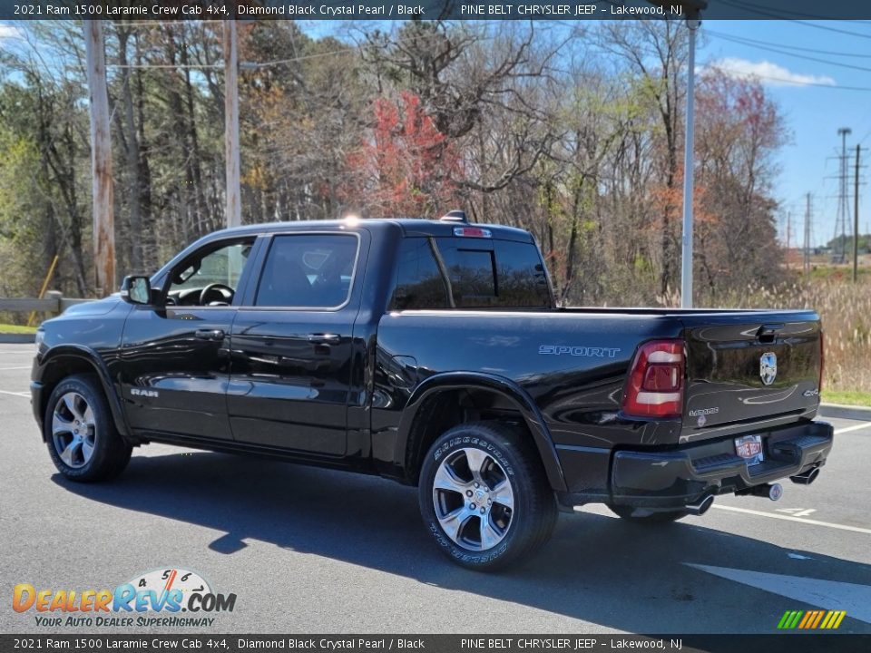 2021 Ram 1500 Laramie Crew Cab 4x4 Diamond Black Crystal Pearl / Black Photo #6