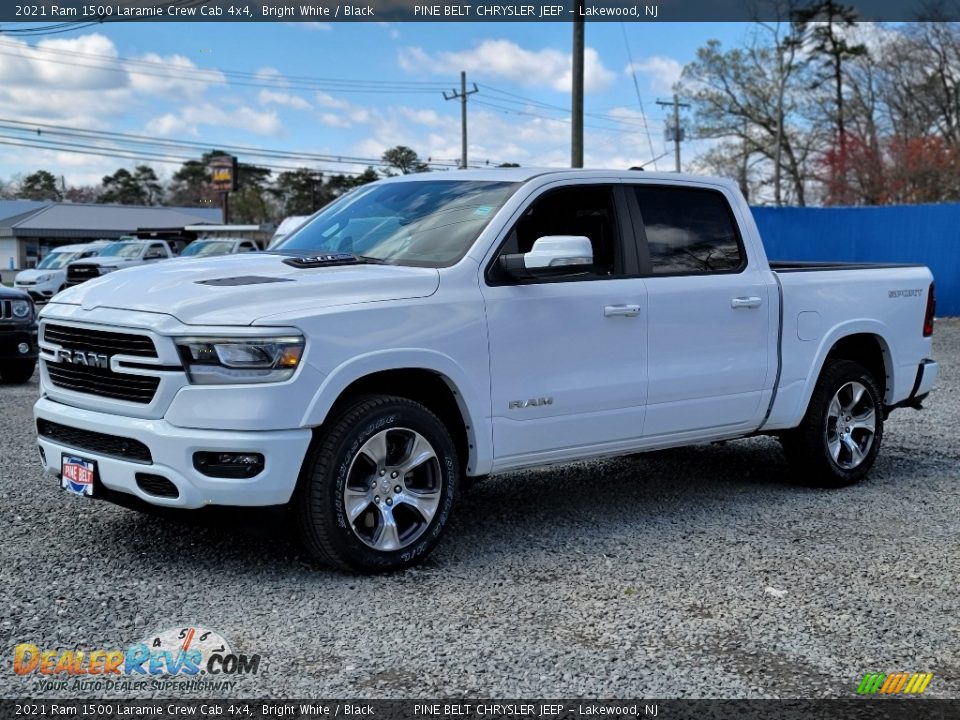 2021 Ram 1500 Laramie Crew Cab 4x4 Bright White / Black Photo #1