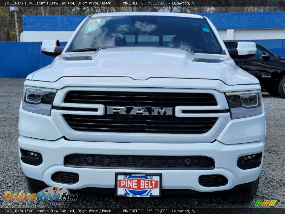 2021 Ram 1500 Laramie Crew Cab 4x4 Bright White / Black Photo #3