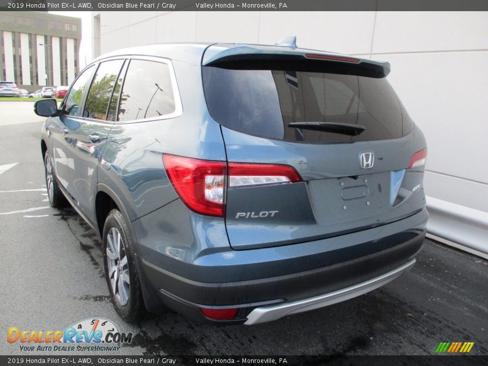 2019 Honda Pilot EX-L AWD Obsidian Blue Pearl / Gray Photo #3