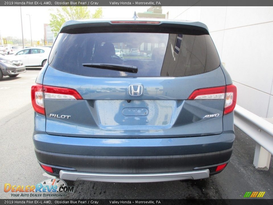 2019 Honda Pilot EX-L AWD Obsidian Blue Pearl / Gray Photo #4