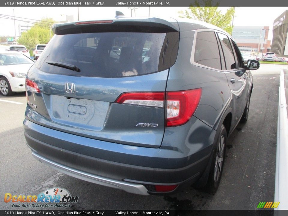 2019 Honda Pilot EX-L AWD Obsidian Blue Pearl / Gray Photo #5