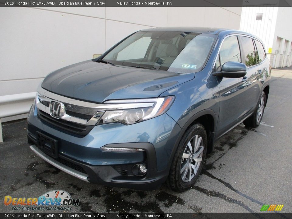 2019 Honda Pilot EX-L AWD Obsidian Blue Pearl / Gray Photo #9